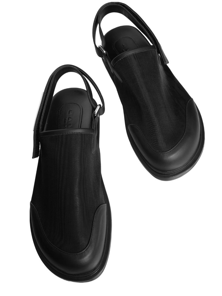 Marni Black Back Strap Mules